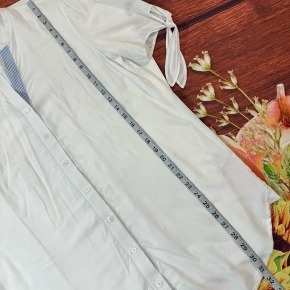 Draper James Bow Sleeve Button Up Top White Size 8 - Picture 8 of 12
